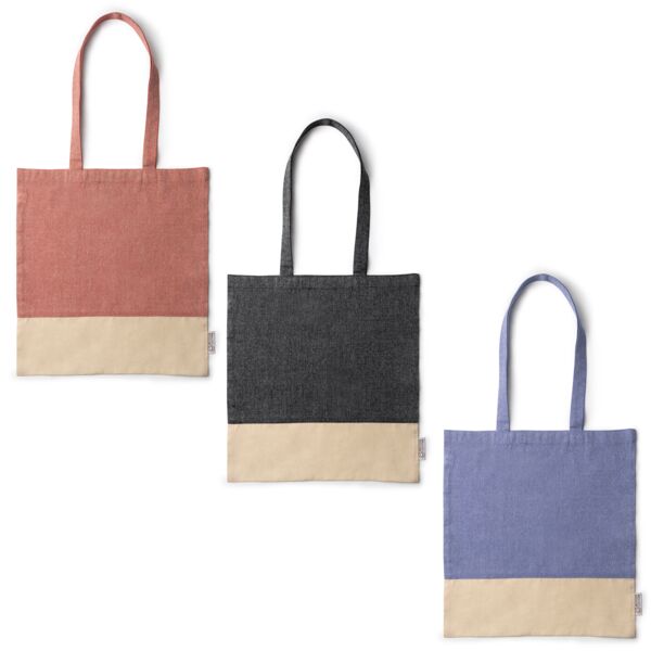 Two tone Recycled cotton bag in a heather finish design Thumbnail