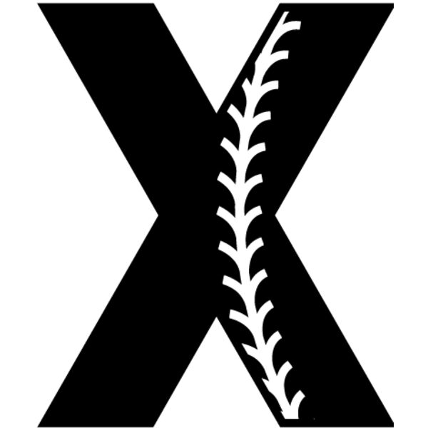 Baseball Alphabet X  right Thumbnail