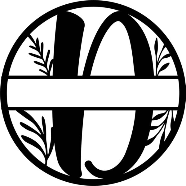 D Floral split monogram letters Thumbnail