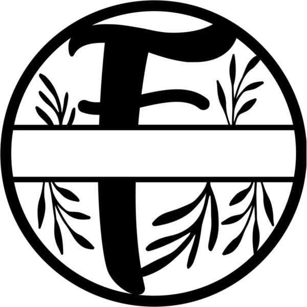 F Floral split monogram letters Thumbnail
