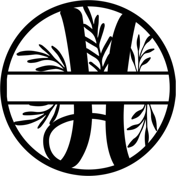H Floral split monogram letters Thumbnail
