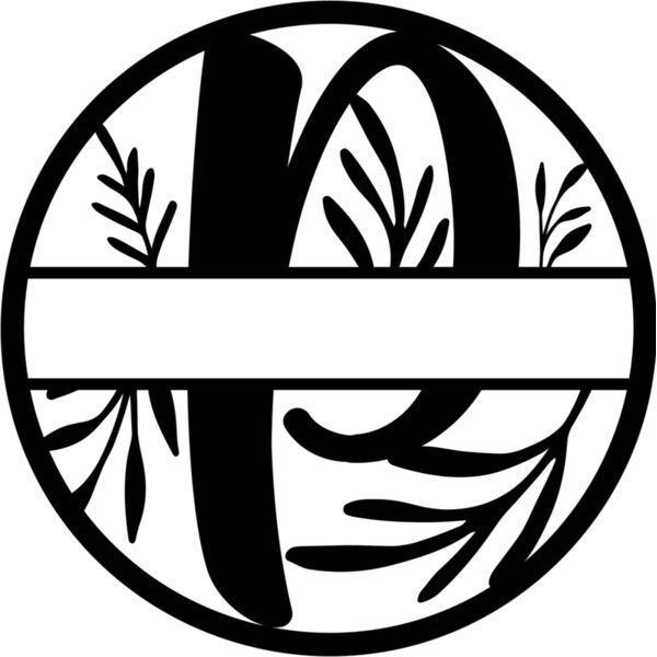 P Floral split monogram letters Thumbnail