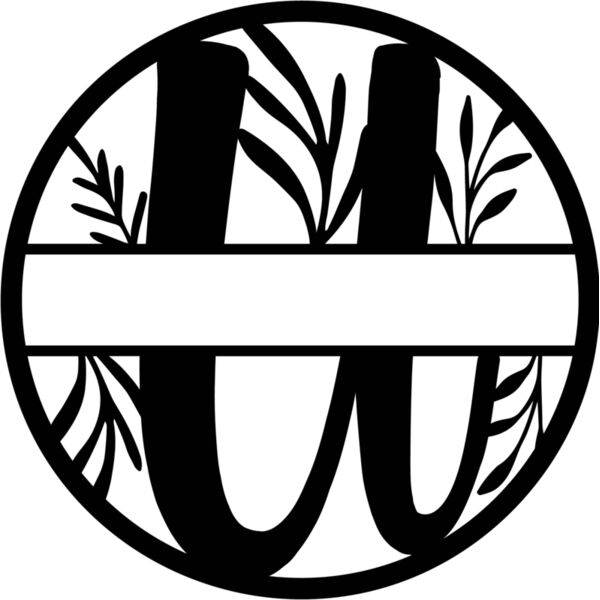 U Floral split monogram letters Thumbnail